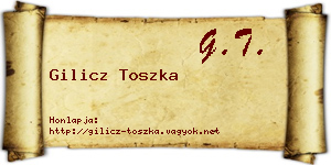 Gilicz Toszka névjegykártya